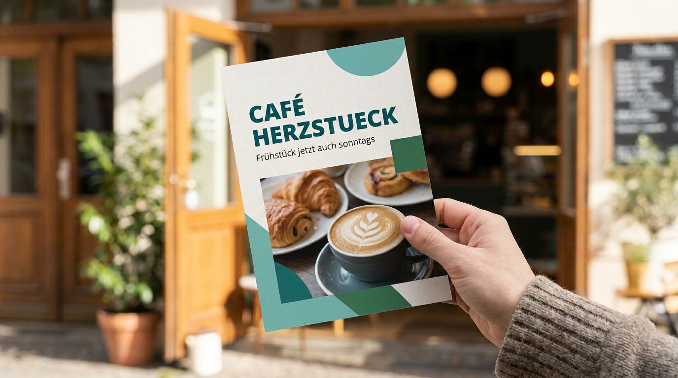 Flyer Beispiel: Café Herzstück